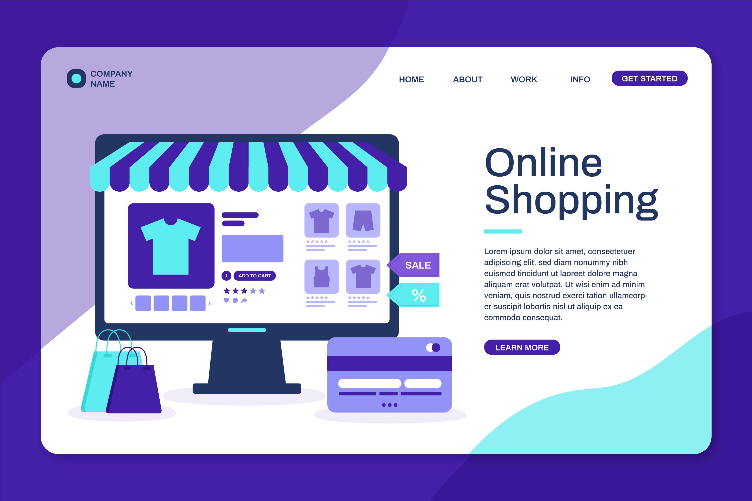 Mockup de tienda online en escritorio